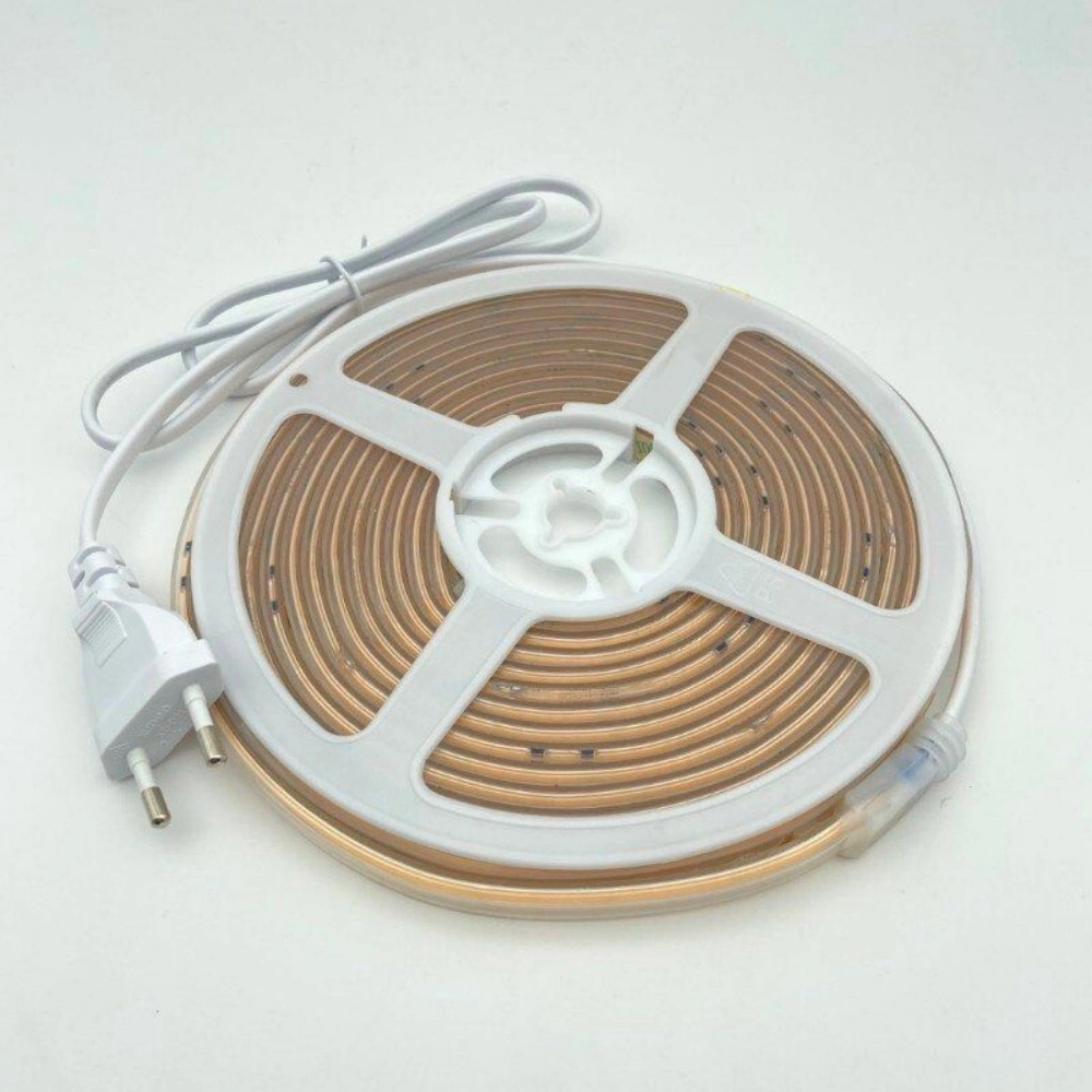 High Voltage AC110/220V High Density Outdoor COB LED Strip CRI90 Dotless IP65 Waterproof UK or European Plug COB LED Strip Light