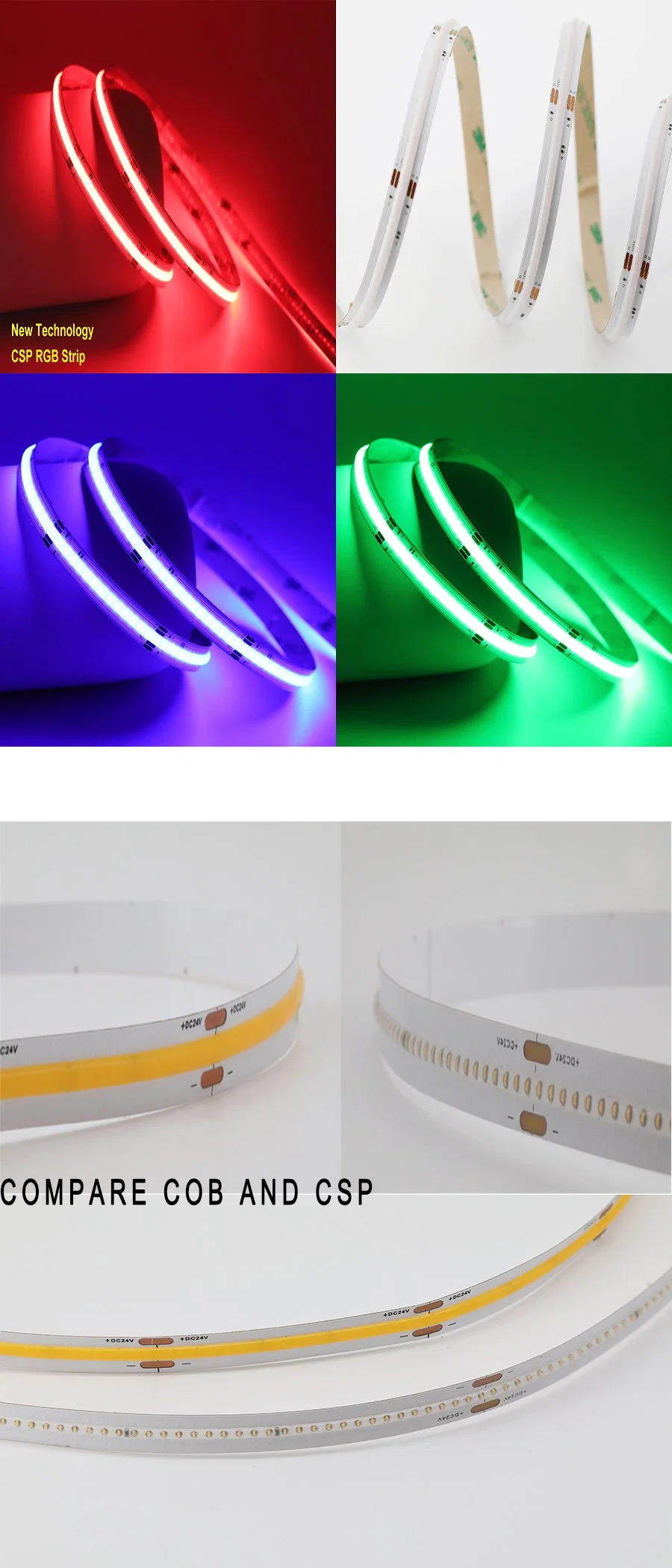 Magic RGB Csp 24VDC LED Flex Strip 840LEDs Wide for Soft Decoration Lighting